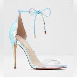 Aldo Vaycia Iridescent Heel. So glam. Bow Tie. Great Condition! Size 8.5 w/ box